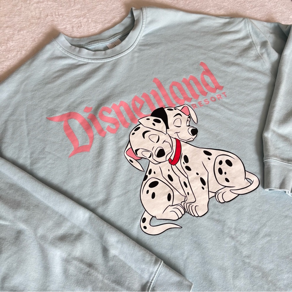 Disneyland Resort Dalmations Crewneck Sweatshirt Light Blue Disney Women's XL 1X - Picture 7 of 15